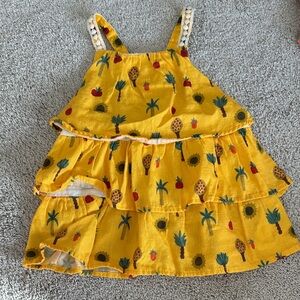 FARM Rio Yellow Tropical Print Kids Dress